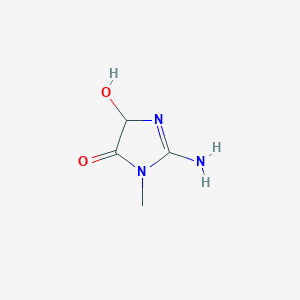 molecular formula C4H7N3O2 B13573570 2-amino-4-hydroxy-1-methyl-4H-imidazol-5-one 