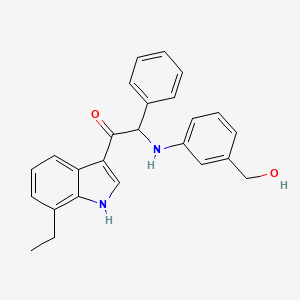 molecular formula C25H24N2O2 B13573632 1-(7-ethyl-1H-indol-3-yl)-2-{[3-(hydroxymethyl)phenyl]amino}-2-phenylethan-1-one 