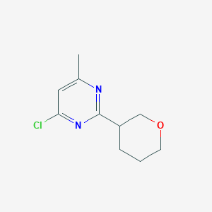 molecular formula C10H13ClN2O B13573634 4-Chloro-6-methyl-2-(oxan-3-yl)pyrimidine 