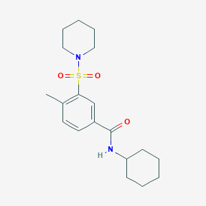 N-cyclohexyl-4-methyl-3-(piperidin-1-ylsulfonyl)benzamide