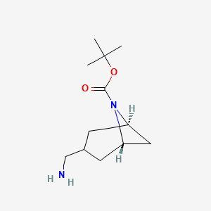 molecular formula C12H22N2O2 B13573680 tert-butyl (1R,3r,5S)-3-(aminomethyl)-6-azabicyclo[3.1.1]heptane-6-carboxylate 