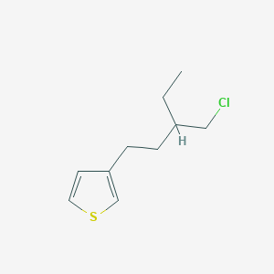 molecular formula C10H15ClS B13573719 3-(3-(Chloromethyl)pentyl)thiophene 