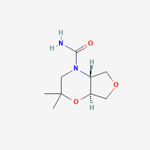 rac-(4aR,7aS)-2,2-dimethyl-hexahydro-2H-furo[3,4-b]morpholine-4-carboxamide,trans