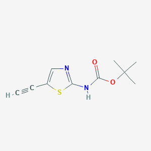 molecular formula C10H12N2O2S B13574090 tert-Butyl 5-ethynylthiazol-2-ylcarbamate 