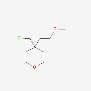 molecular formula C9H17ClO2 B13574100 4-(Chloromethyl)-4-(2-methoxyethyl)tetrahydro-2h-pyran 