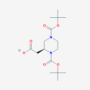 2-[(2S)-1,4-bis[(tert-butoxy)carbonyl]piperazin-2-yl]acetic acid