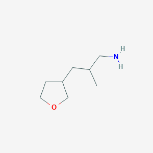 molecular formula C8H17NO B13574290 2-Methyl-3-(tetrahydrofuran-3-yl)propan-1-amine 