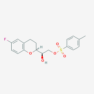molecular formula C18H19FO5S B135743 [(2R)-2-[(2S)-6-fluoro-3,4-dihydro-2H-chromen-2-yl]-2-hydroxyethyl] 4-methylbenzenesulfonate CAS No. 303176-40-1