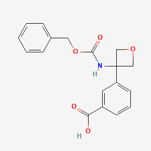 molecular formula C18H17NO5 B13574316 3-(3-{[(Benzyloxy)carbonyl]amino}oxetan-3-yl)benzoic acid 