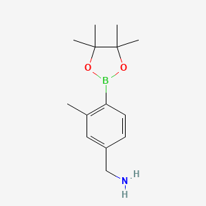 molecular formula C14H22BNO2 B13574336 [3-Methyl-4-(tetramethyl-1,3,2-dioxaborolan-2-yl)phenyl]methanamine 