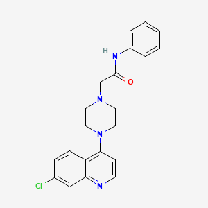 molecular formula C21H21ClN4O B13574343 2-[4-(7-chloroquinolin-4-yl)piperazin-1-yl]-N-phenylacetamide 