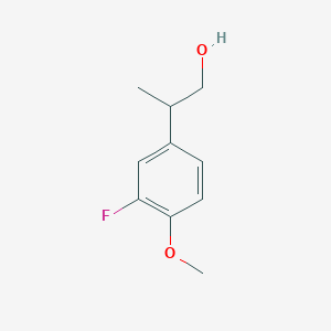 molecular formula C10H13FO2 B13574834 2-(3-Fluoro-4-methoxyphenyl)propan-1-ol 