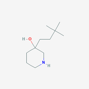 molecular formula C11H23NO B13574853 3-(3,3-Dimethylbutyl)piperidin-3-ol 