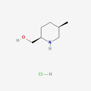 molecular formula C7H16ClNO B13574885 rac-[(2R,5R)-5-methylpiperidin-2-yl]methanol hydrochloride 