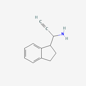 molecular formula C12H13N B13574925 1-(2,3-dihydro-1H-inden-1-yl)prop-2-yn-1-amine 