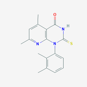 molecular formula C17H17N3OS B1357496 1-(2,3-二甲基苯基)-2-巯基-5,7-二甲基吡啶并[2,3-D]嘧啶-4(1H)-酮 CAS No. 929694-89-3
