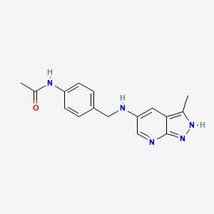 N-{4-[({3-methyl-1H-pyrazolo[3,4-b]pyridin-5-yl}amino)methyl]phenyl}acetamide