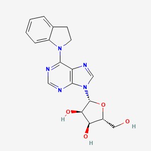 (2R,3R,4S,5R)-2-[6-(2,3-dihydro-1H-indol-1-yl)-9H-purin-9-yl]-5-(hydroxymethyl)oxolane-3,4-diol