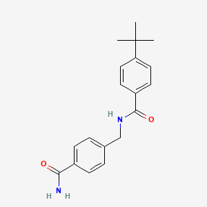 molecular formula C19H22N2O2 B13575493 4-tert-butyl-N-[(4-carbamoylphenyl)methyl]benzamide 