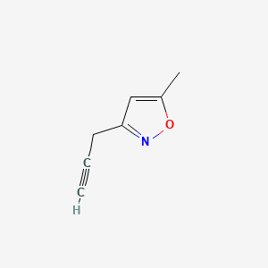 molecular formula C7H7NO B13575518 5-Methyl-3-(prop-2-yn-1-yl)isoxazole 