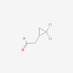 molecular formula C5H6Cl2O B13575581 2-(2,2-Dichlorocyclopropyl)acetaldehyde 