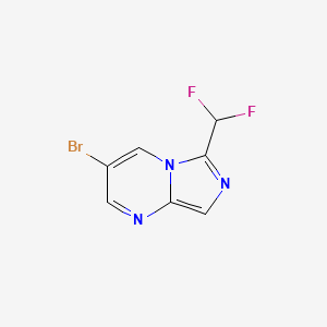 molecular formula C7H4BrF2N3 B13575715 3-Bromo-6-(difluoromethyl)imidazo[1,5-A]pyrimidine 