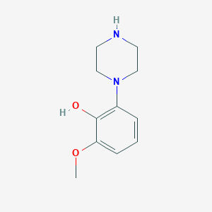 molecular formula C11H16N2O2 B13575723 2-Methoxy-6-(piperazin-1-yl)phenol 