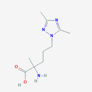 molecular formula C10H18N4O2 B13575730 2-Amino-5-(3,5-dimethyl-1h-1,2,4-triazol-1-yl)-2-methylpentanoic acid 