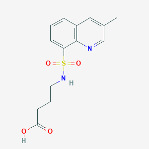 molecular formula C14H16N2O4S B13575843 4-(3-Methylquinoline-8-sulfonamido)butanoicacid 