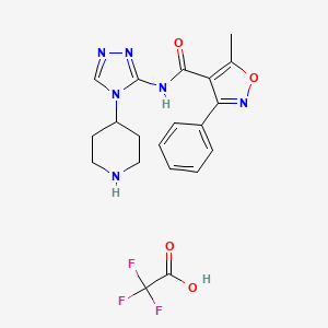 5-methyl-3-phenyl-N-(4-piperidin-4-yl-1,2,4-triazol-3-yl)-1,2-oxazole-4-carboxamide;2,2,2-trifluoroacetic acid