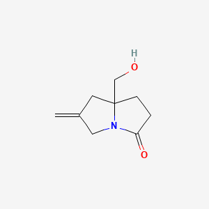 molecular formula C9H13NO2 B13576083 7a-(hydroxymethyl)-6-methylidene-hexahydro-1H-pyrrolizin-3-one 