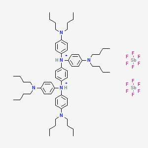 molecular formula C62H94F12N6Sb2 B1357637 [4-[Bis[4-(dibutylamino)phenyl]azaniumyl]phenyl]-bis[4-(dibutylamino)phenyl]azanium;hexafluoroantimony(1-) CAS No. 5496-71-9