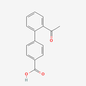 molecular formula C15H12O3 B1357674 4-(2-Acetylphenyl)benzoic acid CAS No. 893737-17-2