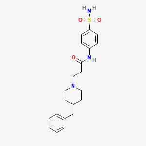 molecular formula C21H27N3O3S B13576764 3-(4-benzylpiperidin-1-yl)-N-(4-sulfamoylphenyl)propanamide 