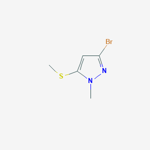 molecular formula C5H7BrN2S B13576788 3-bromo-1-methyl-5-(methylsulfanyl)-1H-pyrazole 