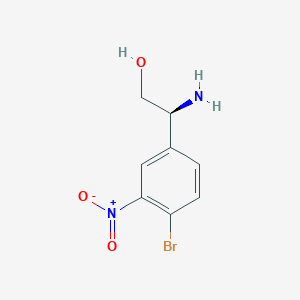 molecular formula C8H9BrN2O3 B13576830 (s)-2-Amino-2-(4-bromo-3-nitrophenyl)ethan-1-ol 