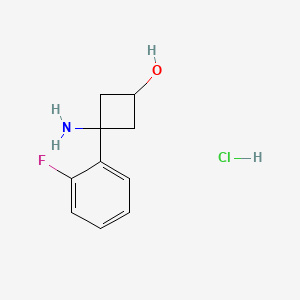 (1s,3s)-3-Amino-3-(2-fluorophenyl)cyclobutan-1-olhydrochloride,trans