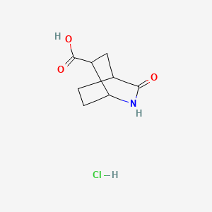 molecular formula C8H12ClNO3 B13576834 3-Oxo-2-azabicyclo[2.2.2]octane-6-carboxylicacidhydrochloride 