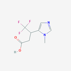 molecular formula C8H9F3N2O2 B13576841 4,4,4-Trifluoro-3-(1-methyl-1h-imidazol-5-yl)butanoic acid 