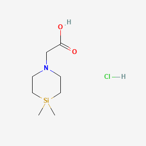 molecular formula C8H18ClNO2Si B13576850 2-(4,4-Dimethyl-1,4-azasilinan-1-yl)acetic acid hydrochloride 