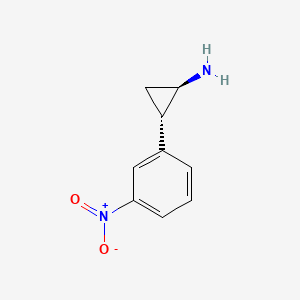 molecular formula C9H10N2O2 B13576866 trans-2-(3-Nitrophenyl)cyclopropanamine CAS No. 115977-36-1