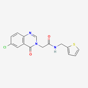 2-(6-chloro-4-oxo-3,4-dihydroquinazolin-3-yl)-N-[(thiophen-2-yl)methyl]acetamide