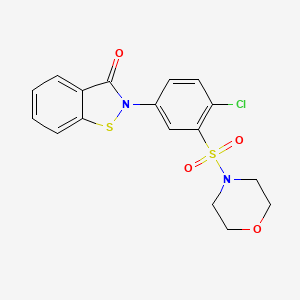 molecular formula C17H15ClN2O4S2 B13576957 2-(4-Chloro-3-morpholin-4-ylsulfonylphenyl)-1,2-benzothiazol-3-one 