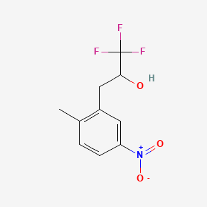 molecular formula C10H10F3NO3 B13576963 1,1,1-Trifluoro-3-(2-methyl-5-nitrophenyl)propan-2-ol 