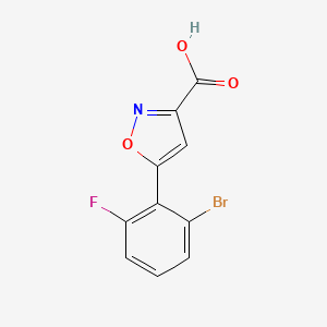 molecular formula C10H5BrFNO3 B13577049 5-(2-Bromo-6-fluorophenyl)isoxazole-3-carboxylic Acid 