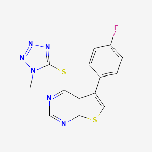 5-(4-Fluorophenyl)-4-(1-methyltetrazol-5-yl)sulfanylthieno[2,3-d]pyrimidine