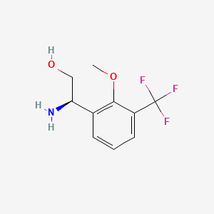 molecular formula C10H12F3NO2 B13577105 (R)-2-Amino-2-(2-methoxy-3-(trifluoromethyl)phenyl)ethan-1-ol 