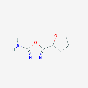 molecular formula C6H9N3O2 B1357713 5-(Tetrahydrofuran-2-yl)-1,3,4-oxadiazol-2-amine CAS No. 502133-68-8