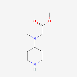 molecular formula C9H18N2O2 B13577138 Methyl n-methyl-n-(piperidin-4-yl)glycinate 