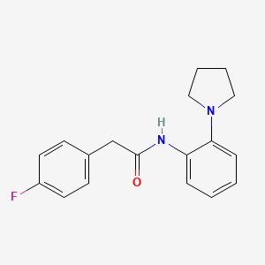 molecular formula C18H19FN2O B13577141 2-(4-fluorophenyl)-N-[2-(pyrrolidin-1-yl)phenyl]acetamide CAS No. 1017335-98-6